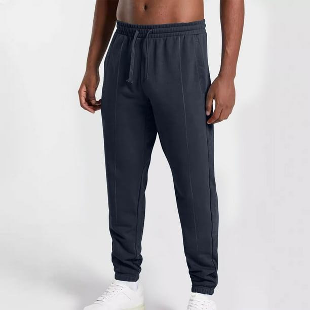 Pantalones largos de moda para hombre, de color liso, informales, con cordón, para fitness, hasta el tobillo