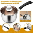 thumbnail image 4 of Walchoice 2 Quart Saucepan with Lid, 18/10 Stainless Steel Soup Pot for Home Kitchen, Transparent Lid & Dishwasher Safe, 4 of 7