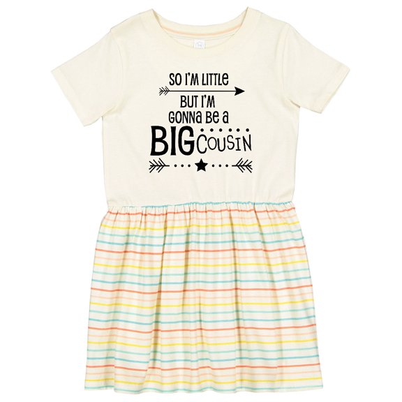 Inktastic So I'm Little, but I'm Gonna Be a Big Cousin Girls Toddler Dress