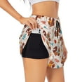 thumbnail image 2 of Bixox Women's Forest Squirrel Nuts pattern 2 in 1 Running Shorts - Lightweight Athletic Workout Gym Yoga Shorts Liner with Pockets - Medium, 2 of 7
