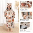 thumbnail image 3 of FORMRS Wearable Blanket Hoodie with Sleeves for Kids Cozy Flannel Sweatshirt, Fall Acorns Pattern, 3 of 7