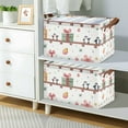 thumbnail image 2 of Yayeee Foldable Storage Basket for Shelves with Handles Set of 2 Waterproof Cloth Bins, Christmas Box Train, 2 of 7