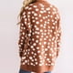 thumbnail image 3 of Qarigey Cárdigan de punto para mujer con bolsillos estampado de puntos Otoño Invierno cálido abrigo Casual moda ropa informal suéter tamaño Prendas para la parte del cuerpo Café Qarigey AP012980-01, 3 of 6
