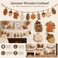 thumbnail image 5 of SLYNSHome Autumn Wooden Garland Banner, Wood Maple Leaf Pinecone Bunting, Fall Harvest Hanging Decor For Mantel Wall Indoor Thanksgiving Season Home Party Decoration, 5 of 5