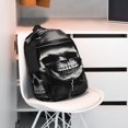 thumbnail image 3 of Easygdp Black White Hat Skull Mochila Ligera de 15 Pulgadas para Estudiantes, Mochila Cómoda para la Escuela y Viajes, Correas Ajustables, 3 of 6