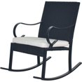thumbnail image 2 of Noble House Harmony Wicker Rocking Chair with Cushion Black and White, 2 of 23