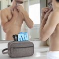 thumbnail image 2 of Neceser de viaje de nailon resistente para artículos de tocador, neceser de viaje, neceser de baño, organizador de afeitado para hombres o mujeres, artículos de tocador para viajar (gris, 1, 2 of 5