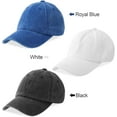 thumbnail image 6 of 3 Pack Washed Plain Baseball Cap, Retro Adjustable Dad Hats Gift for Men/Women,Unstructured/Cotton-One SizeBlack + White + Royal Blue, 6 of 7
