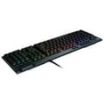 thumbnail image 3 of Pre-Owned Logitech G815 LIGHTSYNC RGB Mechanical Gaming Keyboard with Low Profile GL Linear key switch, 5 programmable G-keys,USB Passthrough, dedicated media control - Linear, Black, 3 of 3