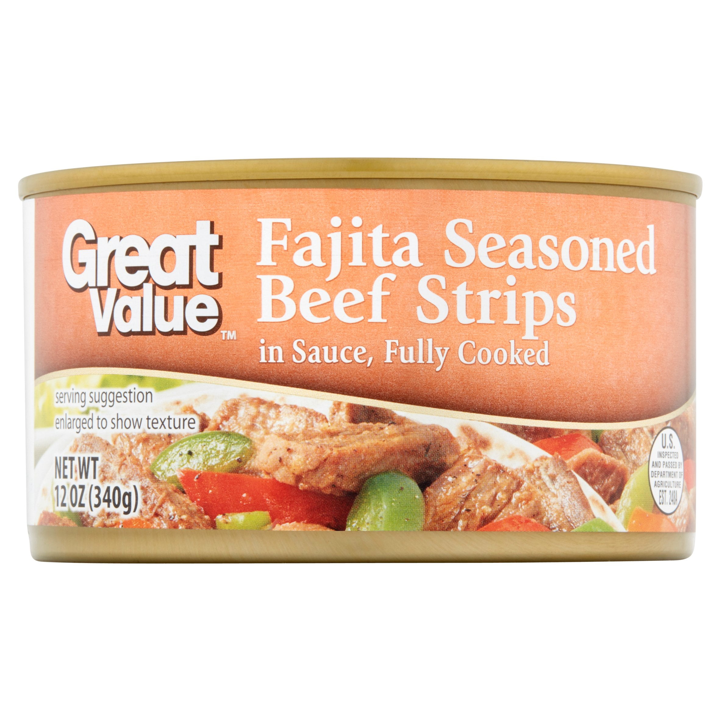 Great Value Fajita Seasoned Beef Strips in Sauce, 12 oz by Wal-Mart Stores, Inc.