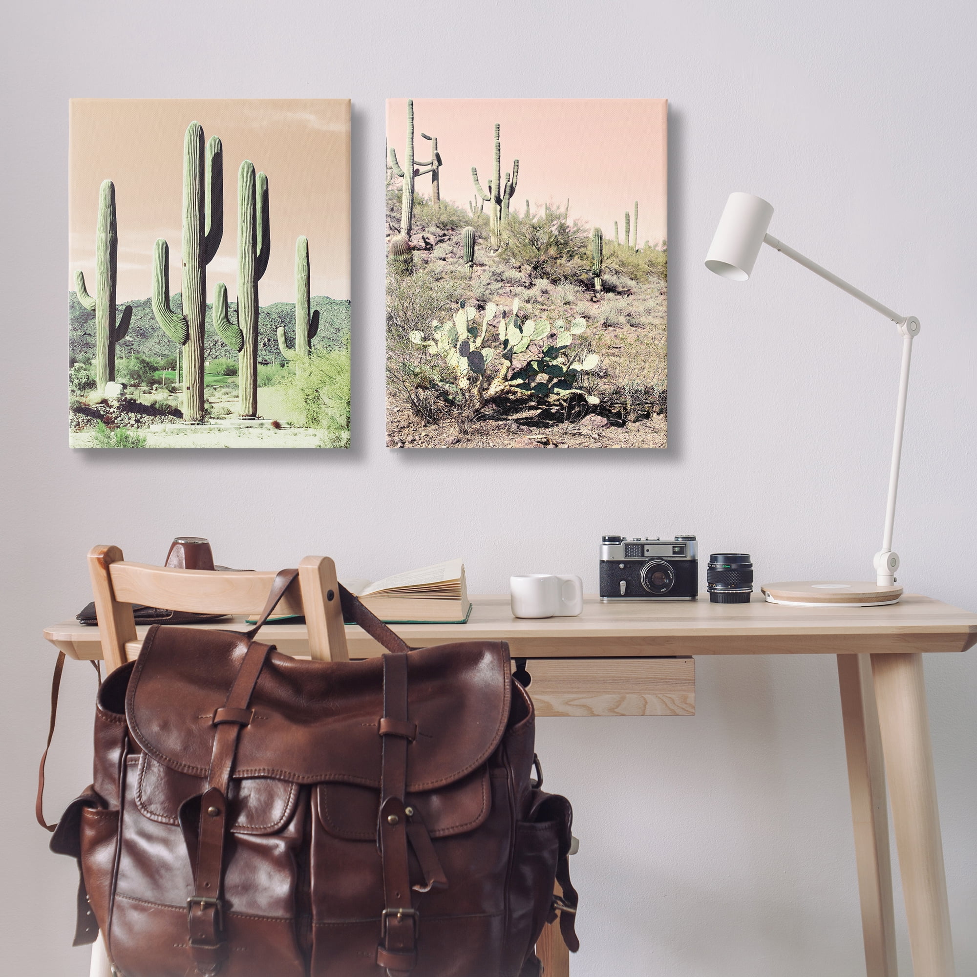 Stupell Industries Saguaro Cactus Desertscape Landscape & Nature Photography Wrapped Canvas Art Print Wall Art, 24 x 30, Set of 2
