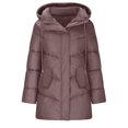 thumbnail image 3 of Winter Coats for Women Puffer Jacket Womens New Solid Color Long-sleeved Hooded Fashion Cotton-padded Jacket, 3 of 6