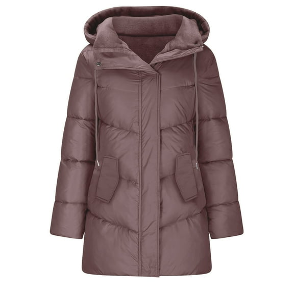 HTNBO Winter Coats for Women Fleece Lined Puffer Jacket Button Down Thick Warm Jacket Casual Padded Jackets Quilted Jackets