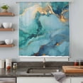 thumbnail image 5 of Teal Marble Sheer Curtains 63 Inches Long, Impressionist Ink Painted Abstract Light Filering Curtains, Breathable Simi Curtain Privacy Drapes for Living Room Bedroom Lightweight Window Treatment, 5 of 9