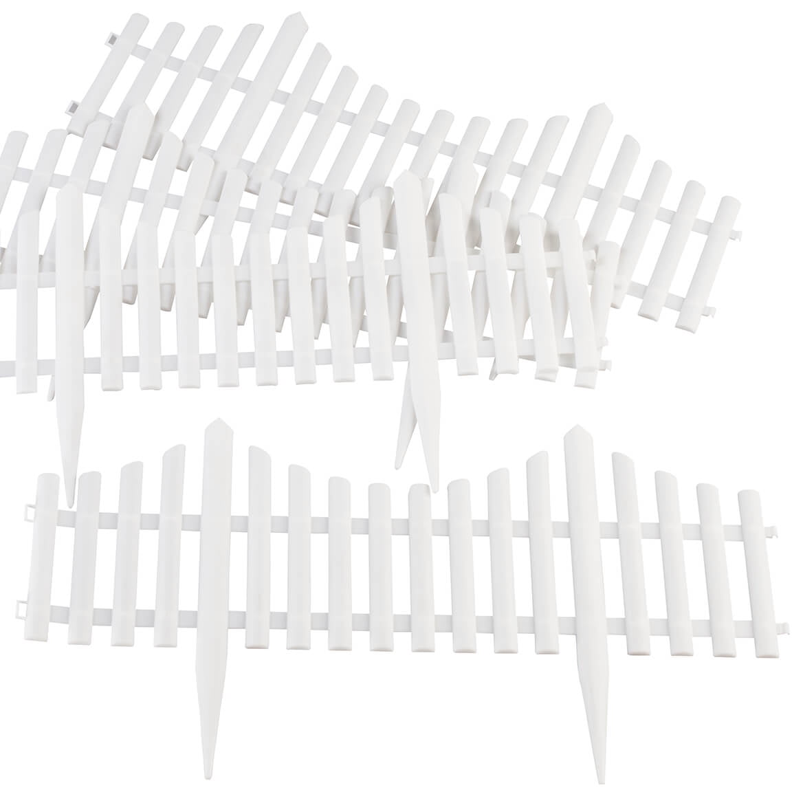 Flexible Fence Edging - Decorative Pickets (6"-13" High), Interlocking Design for Circle, Corner, or Straight Fences - 8' Border (8 Pieces, 24" Each)