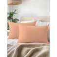 thumbnail image 3 of Waterproof Outdoor Throw Pillows with Inserts 12"x20", Peach Fuzz Soft Decorative Pillowcases for Couch Bedroom, Modern Pure Peach Fuzz Pillow Covers for Sofa Living Room, 3 of 8