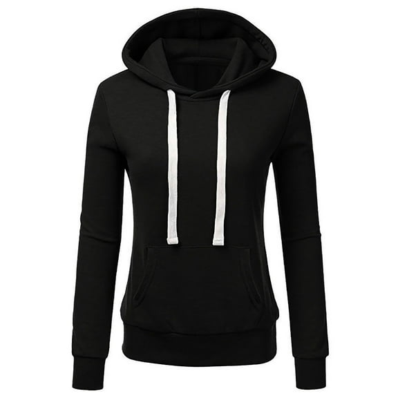 Women Hoodies Clearance Women Ladies Solid Hooded Pocket Long Sleeve Sweatshirt Pullover Tops Shirt