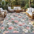 thumbnail image 2 of Vintage Spring Floral Outdoor Rug for Patio/Deck/Porch, Non-Slip Large Area Rug 4 x 6 Ft, Summer Botanical Watercolor Indoor Outdoor Rugs Washable Area Rugs, Reversible Camping Rug Carpet Runner, 2 of 8