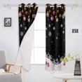 thumbnail image 3 of Hokiten Black Christmas Blackout Curtains | Light Blocking Print Window Curtains, Xmas Balls White Snowflake Thermal Insulated Window Drapes for Living Room Kitchen Cafe (2 Panels, 84"W x 84"L), 3 of 7