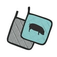 thumbnail image 2 of Caroline's Treasures Devon Large Black Pig Blue Check Pair of Pot Holders, 2 of 3
