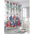 thumbnail image 3 of Patriotic Striped Stars 4th of July Shower Curtain, Red White and Blue Bathroom Decor Curtains Set with Hooks, Farmhouse Waterproof Fabric Home Accessories， 72 X 72 Inch Long, 3 of 6