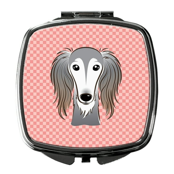 Carolines Treasures BB1229SCM Checkerboard Pink Saluki Compact Mirror BB1229SCM  multicolor