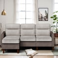 thumbnail image 2 of Walsunny 78” L Shaped Sofa Couch, 3-Seat Sectional Couch with Reversible Ottoman, Modern Fabric Sofa with Side Storage Bag, 2 of 6