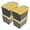 Black/Yellow, variant on 4/6 Pack of Storage Boxes with Lids And Wheels, 72 And 97 Quarts Capacity, Ideal for Storing Various Household Items, Stackable, Available in Three Colors