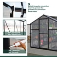 thumbnail image 4 of 6' x 12' Walk-in Polycarbonate Greenhouse – Outdoor Garden Greenhouse Kit with Aluminum Frame, Lockable Door & Adjustable Roof Vents for Backyard, Patio, or Garden, 4 of 8