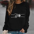 thumbnail image 2 of Mujeres Casual Manga Completa Cuello Redondo Tops Camisas Sueltas Blusa Jersey Estampado Sudadera Pompotops FGAJ18782, 2 of 5