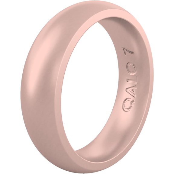 QALO Women's Rose Gold Classic Silicone Ring – Durable Wedding Bands with Flexible Comfortable Fit – Skin-Friendly and Lightweight Design – Size 04