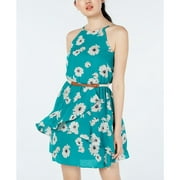 BCX Juniors' Printed Pleat-Neck Dress with Belt XL B4HP