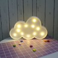 thumbnail image 4 of Luz de noche LED en forma de nube a batería, lámpara de escritorio decorativa para niña, habitación de bebé, suministros para fiestas infantiles, regalo de cumpleaños (blanco), 4 of 5