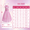 thumbnail image 2 of HAWEE Princess Pink Dress for Girls Pink Costume Plaid Sleeveless Sundress With Accessories Halloween Birthday Party, 2 of 5