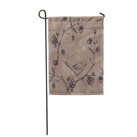 SIDONKU Branch Floral with Birds on Branches Vintage with Flowers and Beautiful Magnolia Garden Flag Decorative Flag House Banner 28x40 inch