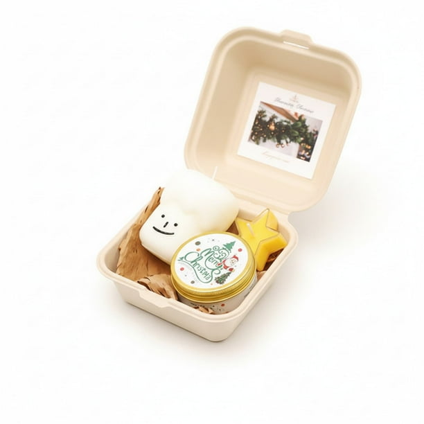 Conjunto de Regalo de Velas Colección de Velas de Árbol de Navidad Cera de Soja Natural 4-8 Pulgadas Caja de Regalo de Navidad
