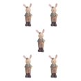 thumbnail image 2 of kurtrusly Cute Rabbit Statue Figurines Animal Sculpture Wedding Gift Craft male 8.5x23.5cm 5Set, 2 of 6