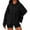 Black, variant on Hrsba Womens Winter Loose Sweatshirt Pocket Tops Long Sleeved Hooded Blouse Sweatshirt for Womens Solid Color Ruffled Pleated Hem Hoodie Comfortable Daily Wear