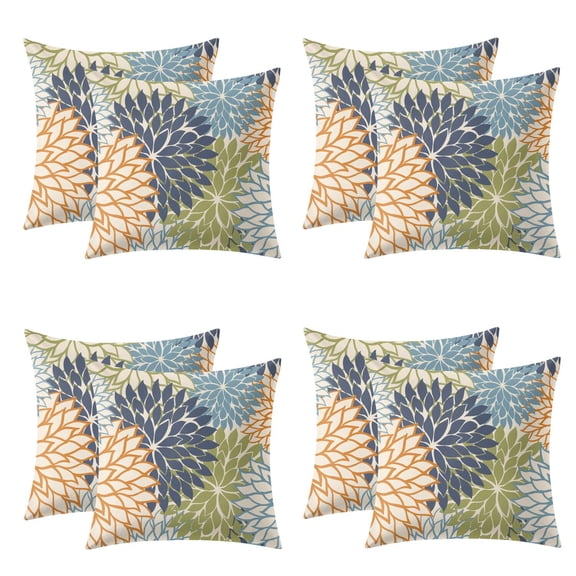 Set Of 4 Peach Skin Velvet Floral Art Modern Classic Throw Pillow Covers for Decorative Couch Pillows for Living Room,Boho Cute Outdoor Pillows Covers for Patio Garden16x16 Inches