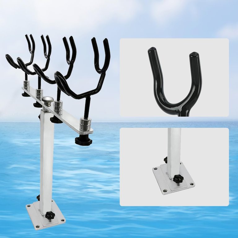 fishing rod pvc holder Holder, 4 Pack Ground Fishing Pole Stand, Bank Fishing, Blue rod rack made from King Starboard with durable PVC rod tubes PVC fishing rod holder- need