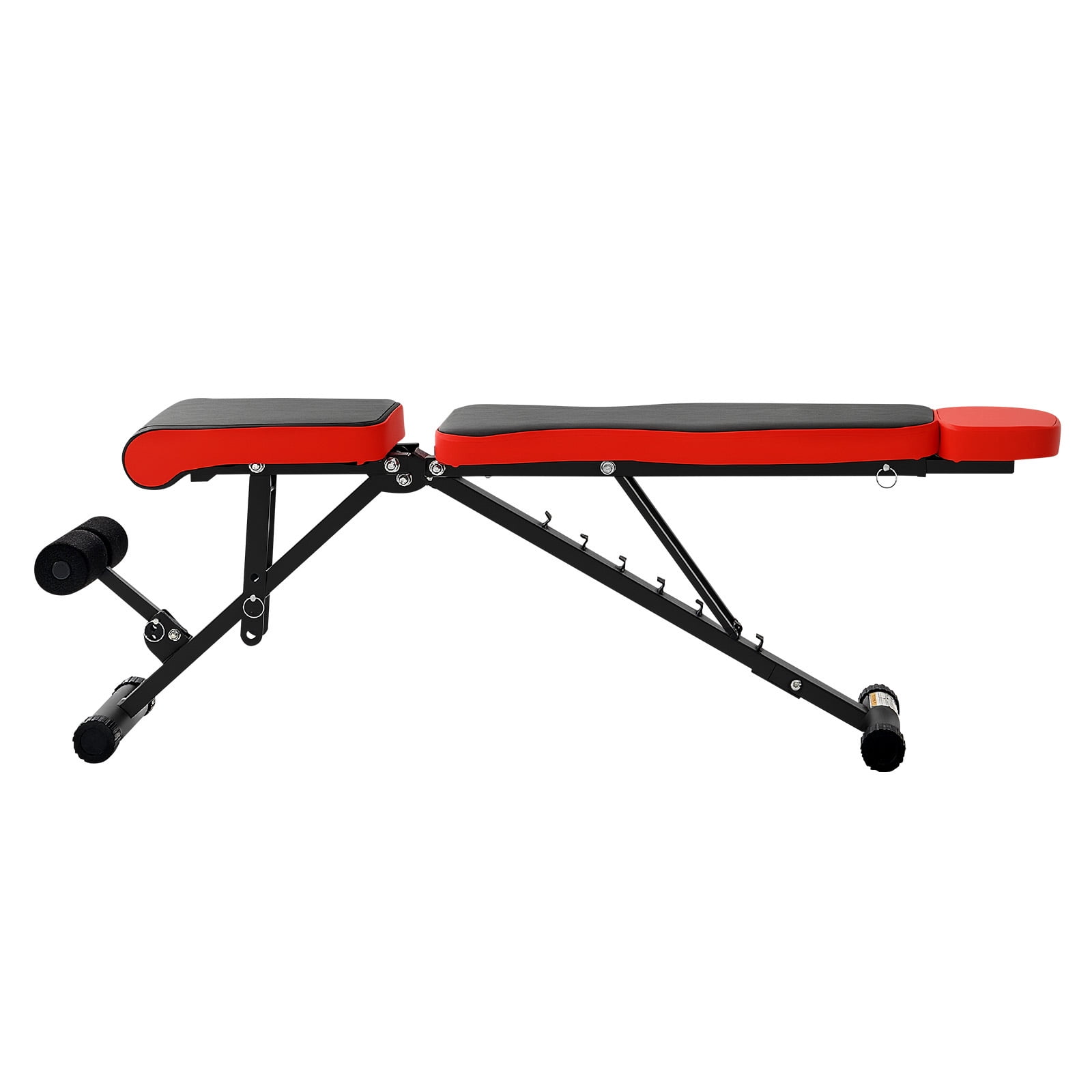 KFFKFF Strength Training Bench, 660lbs Capacity Adjustable Workout Bench for Comprehensive Body Exercise, Home Gym Fitness Sit-up Bench, Flat Bench with Extended Head/Neck Safety & Swift Folding