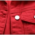 thumbnail image 2 of DuoJiaJ Women's Solid Color Sleeveless Denim Shirt Vest Loose Denim Jacket Top Women Vest Red M, 2 of 5