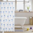 thumbnail image 3 of Manfei Cartoon Bow Knot Shower Curtain 72Wx84L,Blue Bowtie Bathroom Shower Curtain, 3 of 5