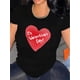thumbnail image 1 of Women's Short Sleeve T-Shirt 'Valentines Day' Heart Print, Round Neck Fashion Casual Loose Soft Short Sleeve Sports Top Valentine's Day Gift For Her, 1 of 8