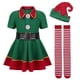 thumbnail image 4 of Conjunto de ropa de elfo verde para mujer y niña, disfraz de Papá Noel para fiesta familiar, Halloween y Año Nuevo, novedad de 2024, 4 of 6