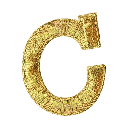 alphabet letter c color gold 2 block style iron