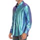 thumbnail image 1 of pstuiky camisas de manga larga para hombre, Camisas de manga larga para hombre, informales, de satén brillante, con cuello de solapa y botones Tops de talla grande para hombre l, 1 of 4