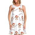 thumbnail image 1 of Fotbe Corgi With Santa Claus Hat Vestido de Verano sin Mangas para Mujer – Vestido Midi Línea A, Estilo Camiseta Floral, Vestido Playero Casual y Fluido, 1 of 7