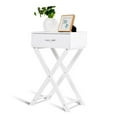thumbnail image 3 of Design Sofa Side Table with X-Shape Drawer for Living Room Bedroom, 3 of 9