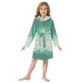 thumbnail image 6 of FORMRS Niños Bathrobe Unisex Hooded Robe Soft Plush Pajamas Sleepwear, Size 10-12T, Green and White Pattern, 6 of 7
